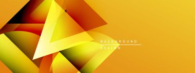Soyut geometrik şekiller örtüşüyor, canlı turuncu ve sarı renkler yaratıyor. Arkaplan ve sunumlar için uygun modern tasarım.