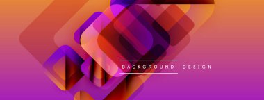 Soyut geometrik şekiller örtüşür, canlı bir değişim etkisi yaratır. Turuncu, mor renkler tasarımda baskın. Modern arkaplan dokusu.