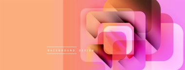 Soyut geometrik şekiller örtüşür, canlı bir değişim etkisi yaratır. Şeftali, turuncu, pembe renkler kompozisyona hakim. Minimalist tasarım arka planlar için uygundur.