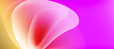 Soyut sıvı şekiller harmanlanarak canlı sarı, pembe, kırmızı gradyanlar oluşturur. Pürüzsüz geçişler hareket, enerji ve ışık etkileşimini önerir.