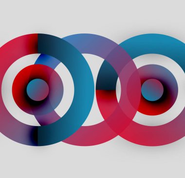 Soyut tasarım özellikleri üst üste biniyor. Kırmızı, mavi, beyaz renkler dinamik görsel efekt yaratır. Minimalist kompozisyon, modern estetik.