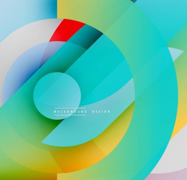 Soyut renkli tasarım. Üst üste binen daireler dinamik görsel efekt yaratır. Gradyan renkler kusursuz harmanlanır, modern estetik..