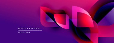 Soyut mor tasarım akıcı kurdele şekilleri içerir. Değişken renklere sahip modern, dinamik kompozisyon, arkaplan için uygun.