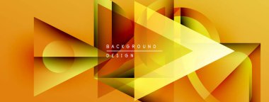 Soyut geometrik şekiller örtüşür, dinamik altın gradyanlar yaratır. Modern tasarım elementleri enerji, hareket, yenilik önerir.