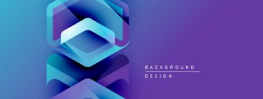 Soyut geometrik katmanlar canlı mavi mor gradyan oluşturur. Modern tasarım ögesi arka plan, başlıklar ve markalaşma için uygundur.