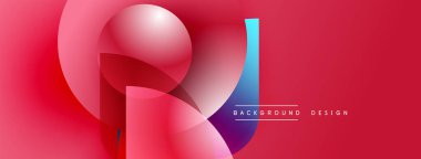 Soyut kırmızı tasarım akışkan şekiller, gradyanlar içerir. Modern estetik, canlı renkler, basit metin elementleri.