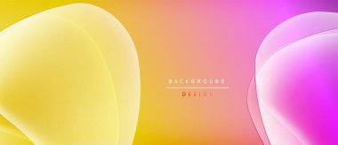 Soyut arkaplan canlı renk eğimlerine sahiptir. Üst üste binen şekiller dinamik görsel efekt yaratır. Çeşitli projeler için modern tasarım.