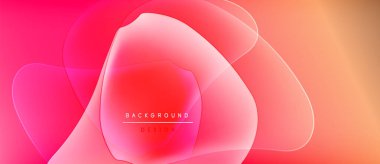 Soyut, enerjik bir arkaplan. Üst üste binen şekiller dinamik, akışkan görsel efektler yaratır. Sıcak renkler kompozisyona hakim. Metin arkaplan tasarımı okur.