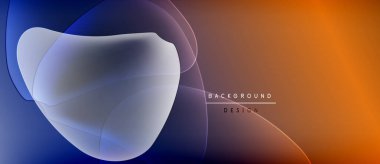 Soyut tasarım, akan şekiller, mavi turuncu gradyan. Minimalist tarz, modern estetik, uygun arkaplan ögesi.