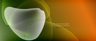 Soyut arkaplan özellikleri akan şekiller, gradyanlar. Yeşil, sarı, turuncu renkler dinamik görsel efekt yaratır. Metin arkaplan tasarımı okur.