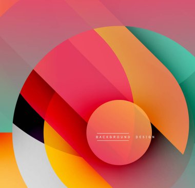 Soyut renkli çemberler dinamik görsel efektler yaratıyor. Gradyan tonları düzgün bir şekilde harmanlanarak modern tasarımı oluşturur..