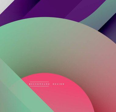 Soyut gradyanlar çakışıyor, yumuşak renk geçişleri yaratıyor. Yuvarlak şekilli minimalist tasarım, modern estetik.