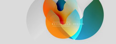 Soyut renkli şekiller çakışıyor. Gradyan renkler dinamik görsel efekt yaratır. Özgeçmiş ve sunumlar için uygun minimalist tasarım.