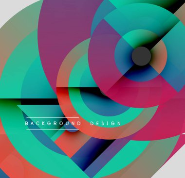 Soyut renkli çemberler dinamik görsel efektler yaratıyor. Modern tasarım elementleri enerji, hareket, derinlik.