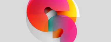 Soyut renkli şekiller örtüşür, dinamik görsel efekt yaratır. Gradyanlar harmanlanarak modern tasarım elementini oluşturur. Yumuşak gölgeler derinlik ekler.