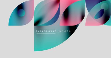 Soyut sıvı şekiller, canlı renkler, modern tasarım. Gradyan örtüler dinamik görsel efekt yaratır. Minimalist kompozisyon.