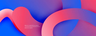 Soyut sıvı şekiller, canlı renklerin karışımı. Pürüzsüz gradyanlar dinamik bileşim oluşturur. Arka planlar için modern tasarım ögesi.