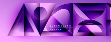 Soyut mor tasarım katmanlı geometrik şekiller, metin arka plan tasarımı. Modern, canlı, şık bir sunum..