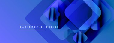 Soyut mavi katmanlar dinamik bileşim yaratır. Geometrik şekiller üst üste binerek modern arkaplan tasarımı oluşturur. Gradyan renkler derinlik ekle.