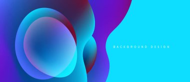 Soyut akışkan şekiller, canlı mavi mor gradyanlar. Modern tasarım öğesi, dijital projeler için mükemmel bir zemin. Yumuşak geçişler dinamik görsel etki yaratır.