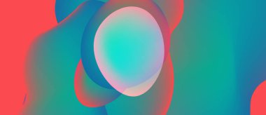 Soyut sıvı şekiller harmanlanarak canlı renk değişimleri yaratır. Merkezi küre kompozisyona hakim, hafif ışıklandırma mevcut.