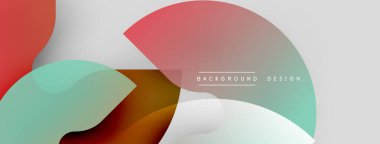 Soyut şekiller örtüşüyor, dinamik renk eğimleri yaratıyor. Yumuşak renkli minimalist tasarım, modern estetik. Arkaplan metni arkaplan tasarımı okur.
