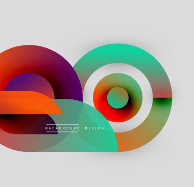 Soyut renkli şekiller çakışıyor. Gradyan renkler dinamik görsel efekt yaratır. Modern tasarım ögeleri pürüzsüz geçişler sunar.