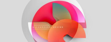 Soyut şekiller örtüşüyor, canlı renk değişimleri yaratıyor. Modern tasarım elementleri dinamik görsel deneyim önerir. Işık arkaplanı bileşimi güçlendirir.