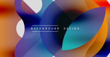 Soyut sıvı şekilleri örtüşür ve canlı renk değişimleri yaratır. Tasarım, merkezi konumlanmış metin arkaplan tasarımı içerir. Modern estetik.