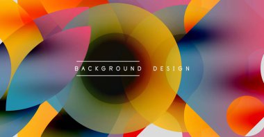 Soyut renkli çemberler dinamik görsel efektler yaratıyor. Modern tasarım elementleri canlı bileşim sunar.