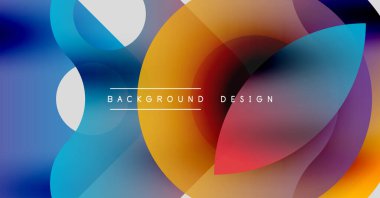 Soyut renkli şekiller örtüşüyor, dinamik arkaplan tasarımı yaratıyor. Canlı renkler harmanlanır, modern estetik sunar.