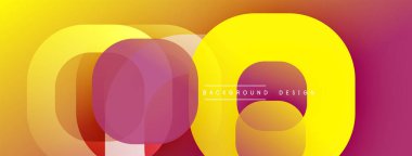 Soyut, enerjik daireler çakışıyor ve dinamik bir değişim etkisi yaratıyor. Sarılar, portakallar, morlar kusursuz bir şekilde harmanlanır. Modern tasarım ögesi.