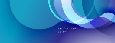 Soyut mavi arkaplan. Üst üste binen daireler akıcı, dinamik görsel efekt yaratır. Mezuniyet geçişleri derinlik ve modern estetik sunar.