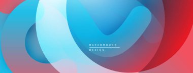Soyut sıvı şekilleri, canlı maviler, kırmızılar, beyazlar karışımı. Modern tasarım, pürüzsüz gradyanlar dinamik bileşim oluşturur.