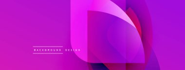 Soyut enerjik tasarım. Üst üste binen şekiller dinamik görsel efekt yaratır. Renkler, pembeler, morlar kompozisyona hakim. Modern estetik.