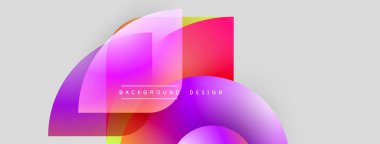 Soyut renkli şekiller örtüşür, dinamik görsel efekt yaratır. Gradyan renkler harmanlanır, modern arkaplan tasarımı oluşturulur.