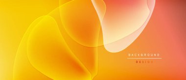 Soyut akışkan şekiller harmanlanır ve sıcak bir eğim yaratır. Sarı, portakallar dizaynın hakimi. Minimalist metin ince markalaşma ögesi ekler.