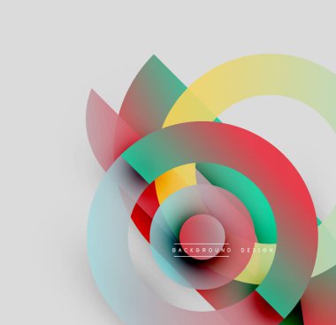 Soyut renkli katmanlar dinamik dairesel tasarım yaratır. Gradyan renkler harmanlanarak modern görsel kompozisyon oluşturur. Minimalist estetik.