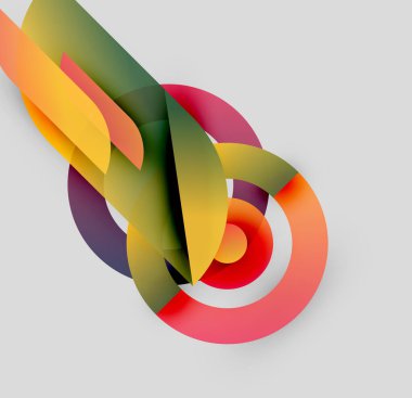 Soyut renkli kurdeleler birbirine dolanır ve dinamik şekiller yaratır. Gradyan renkler harmanlanarak modern görsel kompozisyon oluşturur. Yumuşak kıvrımlar hareketi gösterir.