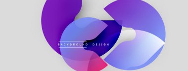 Soyut renkli şekiller örtüşür, dinamik görsel efekt yaratır. Arkaplanda gradyanlar, modern tasarım elementleri var.