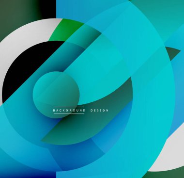 Soyut tasarım özellikleri üst üste biniyor. Mavi, yeşil, beyaz renkler dinamik kompozisyon yaratır. Modern estetik, temiz çizgiler görsel ilgi sunar.