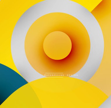 Soyut eşmerkezli daireler, canlı renkler, modern tasarım. Gradyan gölgeler derinlik ve dinamik bileşim yaratır. Minimalist estetik, temiz çizgiler..