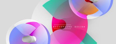 Soyut şekiller örtüşüyor, canlı renk değişimleri yaratıyor. Modern tasarım elementleri dinamik hareketi, pürüzsüz geçişleri önerir.