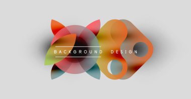 Soyut renkli şekiller örtüşüyor ve dinamik bir zemin oluşturuyor. Metin, kompozisyon içerisindeki arkaplan tasarımını okur. Minimalist estetik.