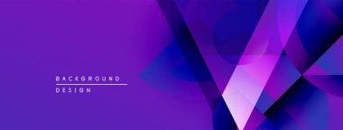 Soyut mor eğimli arkaplan. Geometrik şekiller, dinamik görsel efekt oluşturur. Modern tasarım elemanları.