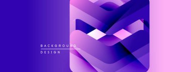 Soyut mor tasarım katmanlı şekiller, gradyanlar içerir. Metin arka plan tasarımı okur. Modern, canlı görsel sunum.