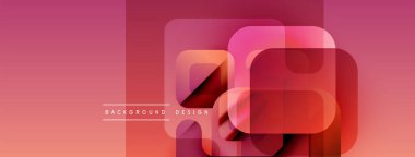 Soyut geometrik şekiller örtüşür, canlı pembe gradyan arkaplan oluşturur. Modern tasarım elementleri yenilik ve teknoloji öneriyor.