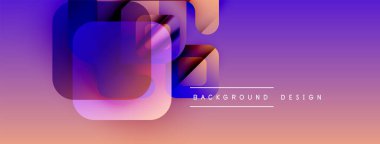 Soyut geometrik şekiller mor, pembe renkleri harmanlarlar. Modern tasarım elementleri dinamik görsel deneyimler yaratır. Arkaplan yenilik ve yaratıcılığı öneriyor.