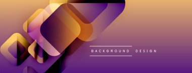 Soyut geometrik şekiller, canlı gradyan arkaplanla örtüşür. Modern tasarım elementleri dinamik görsel efekt yaratır.