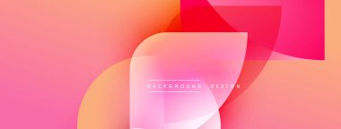 Soyut pembe eğimli arkaplan. Üst üste binen şekiller dinamik görsel efekt yaratır. Modern tasarım ögeleri pürüzsüz geçişler sunar.